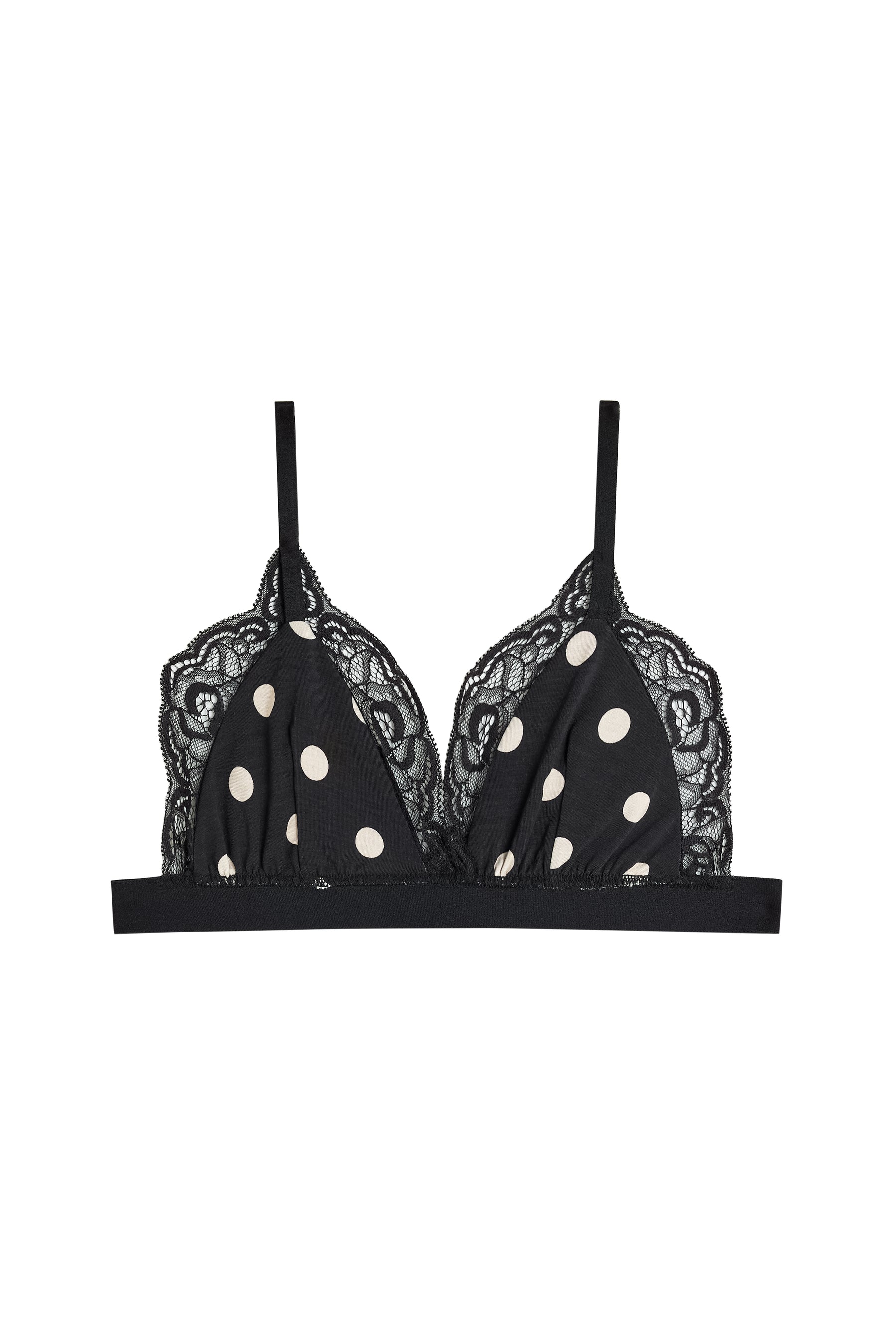 Brassière Bi-matière - Pois Noir