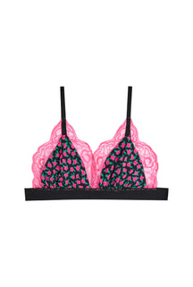 Brassière Bi-matière - Mini Fleurs Fuchsia