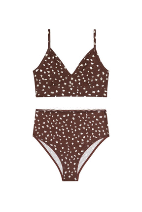 1 BRASSIÈRE + 1 CULOTTE TAILLE HAUTE - Bambi Marron