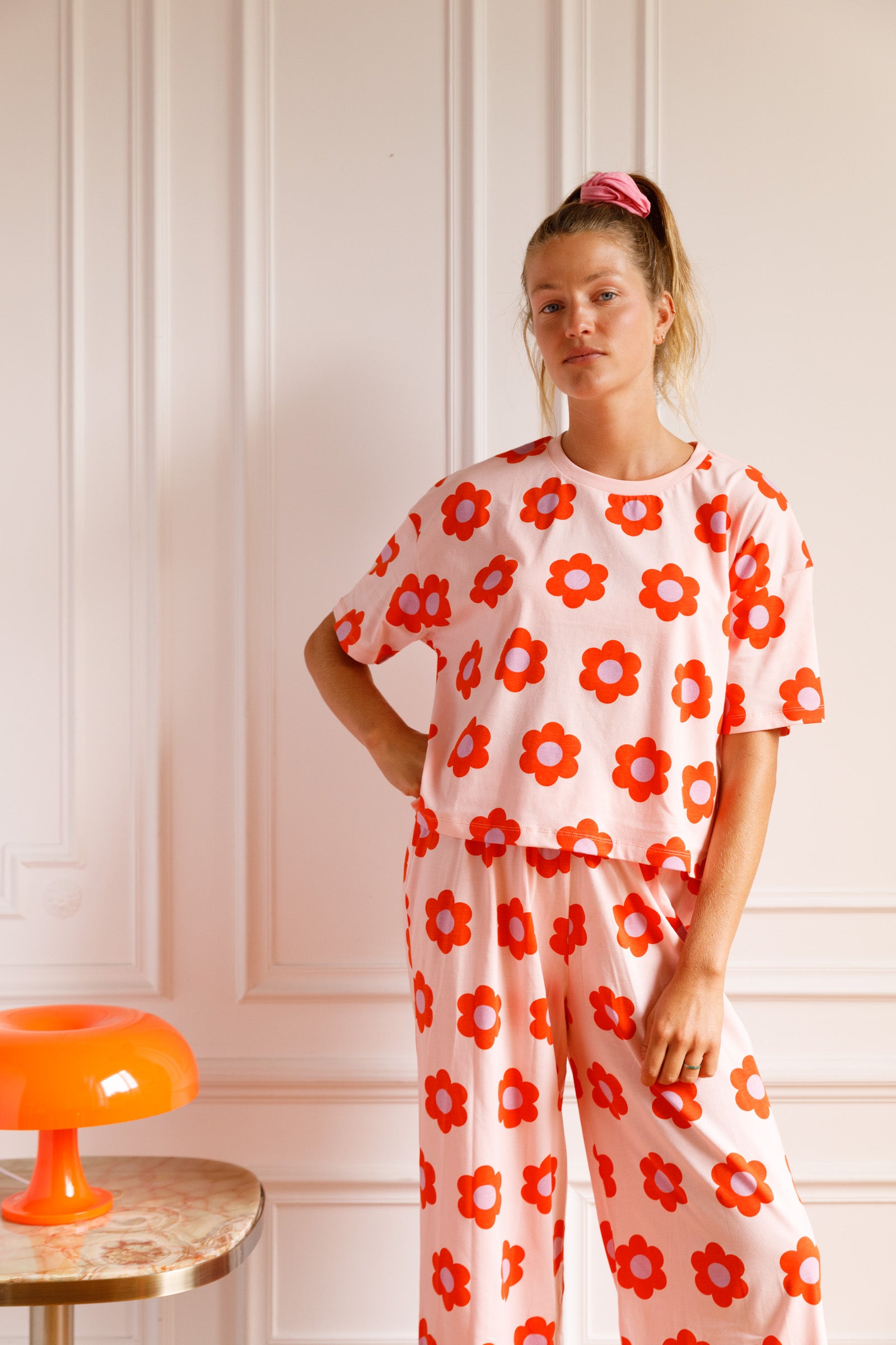 Pyjama long Coton BIO - Clodette Rose