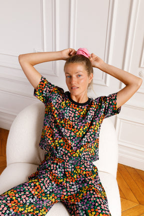 Pyjama long Coton BIO - Disco Flowers