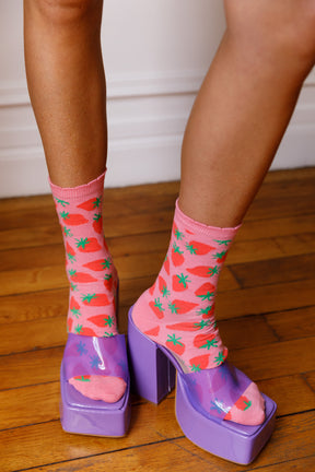 Chaussettes coton BIO - Strawberry