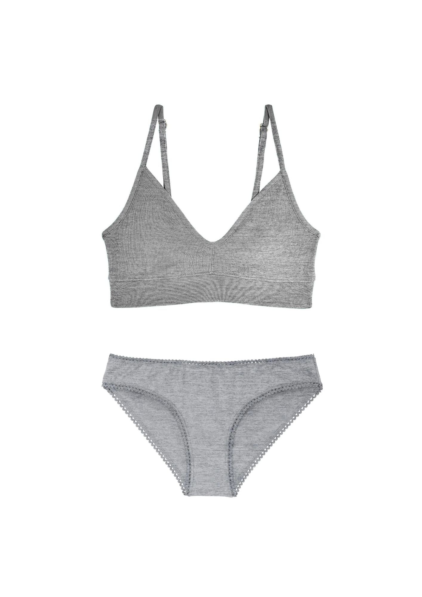 1 BRASSIÈRE + 1 CULOTTE - Gris Chiné