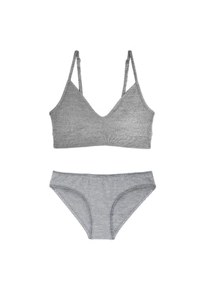 1 BRASSIÈRE + 1 CULOTTE - Gris Chiné