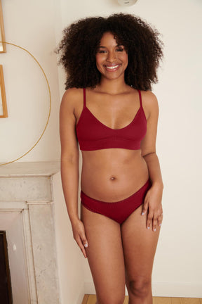 Brassière Coton BIO - Bordeaux