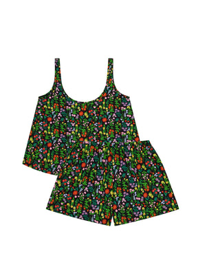 Organic Cotton Tank Top Pyjamas - Pampa Black