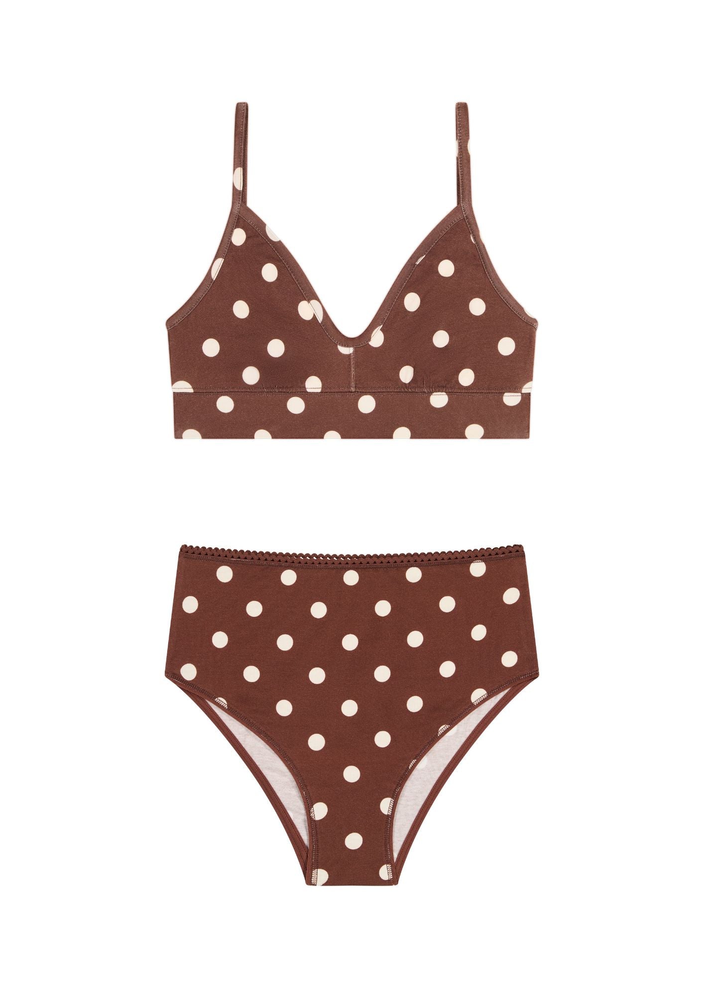 1 BRASSIERE + 1 TAILLE HAUTE - Pois Marron