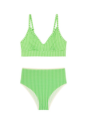 1 BRASSIERE + 1 TAILLE HAUTE - Vichy Vert