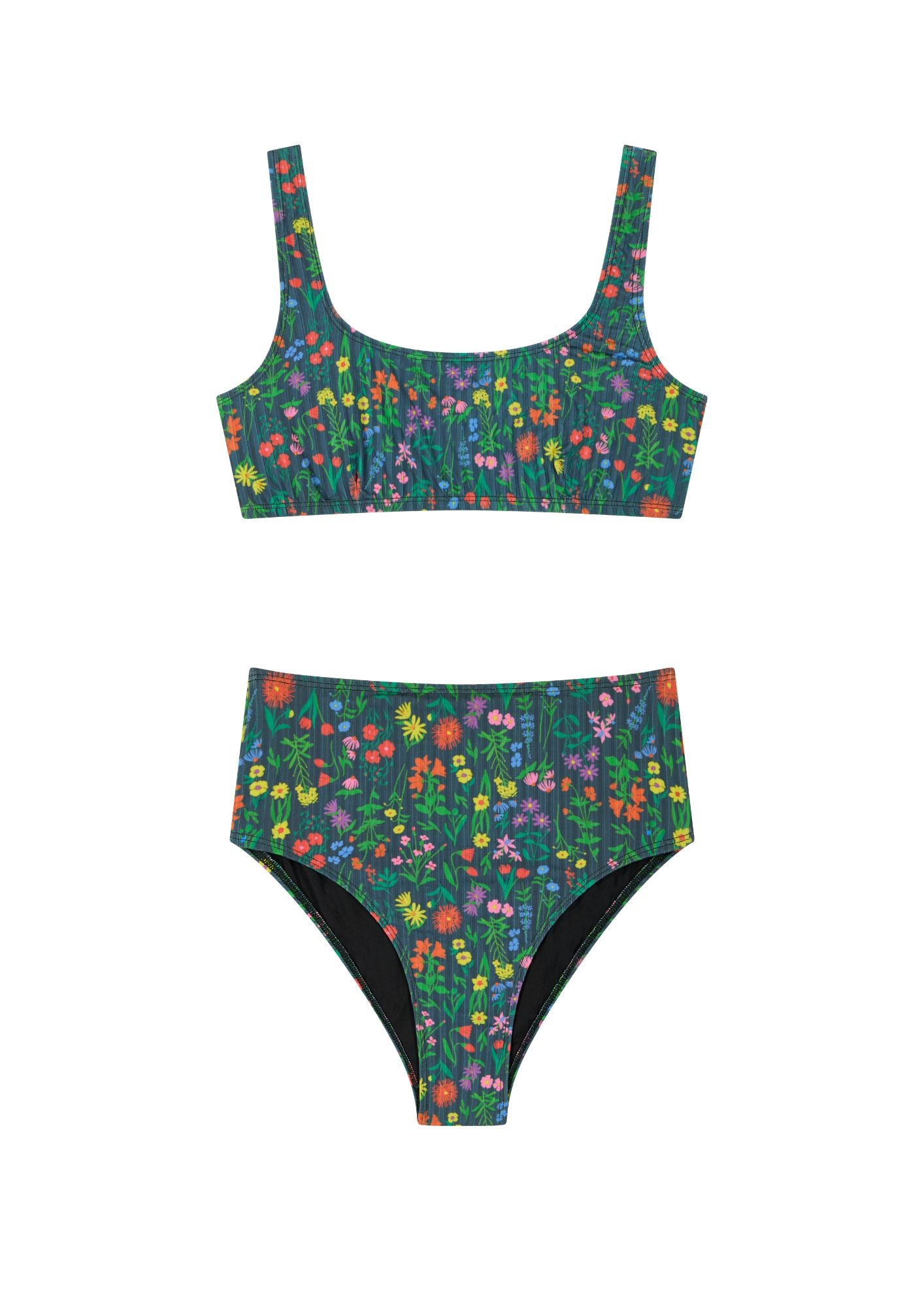 High-Waisted Two-Piece Swimsuit - Pampa Black