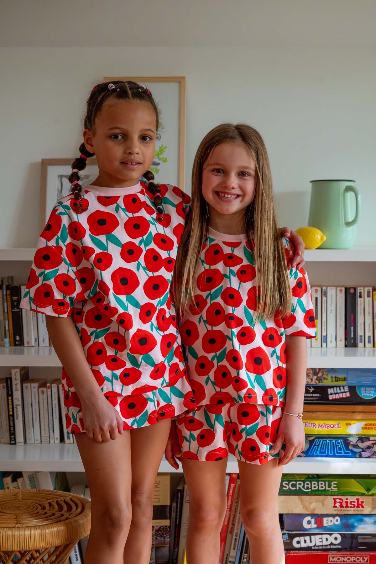Pyjama Enfant Coton BIO - Coquelicot Rose