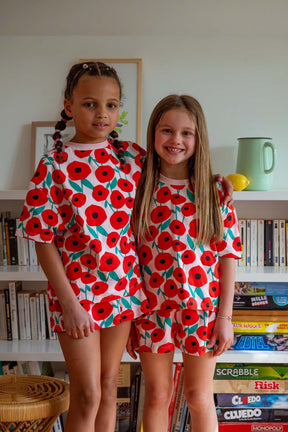 Pyjama Enfant Coton BIO - Coquelicot Rose