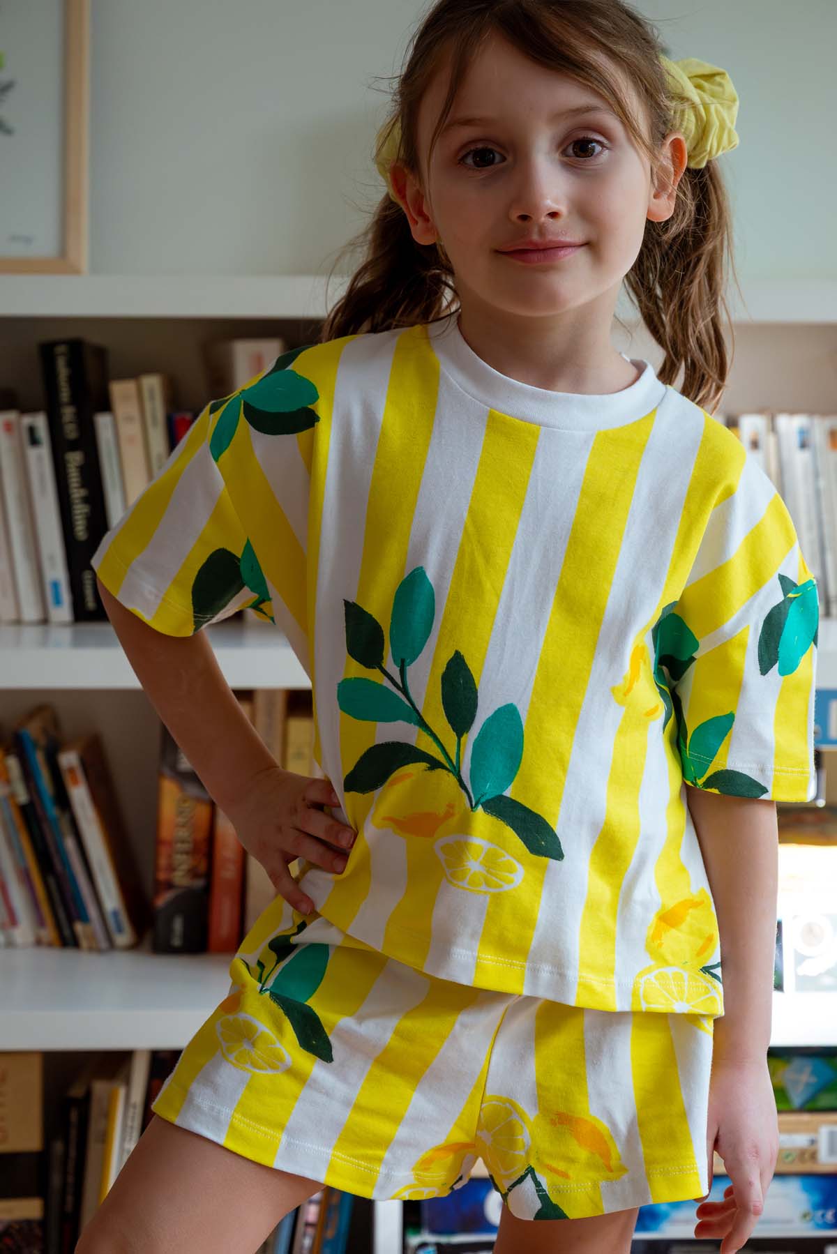 Pack Pyjama Maman Enfant - Citrons Rayures Jaunes