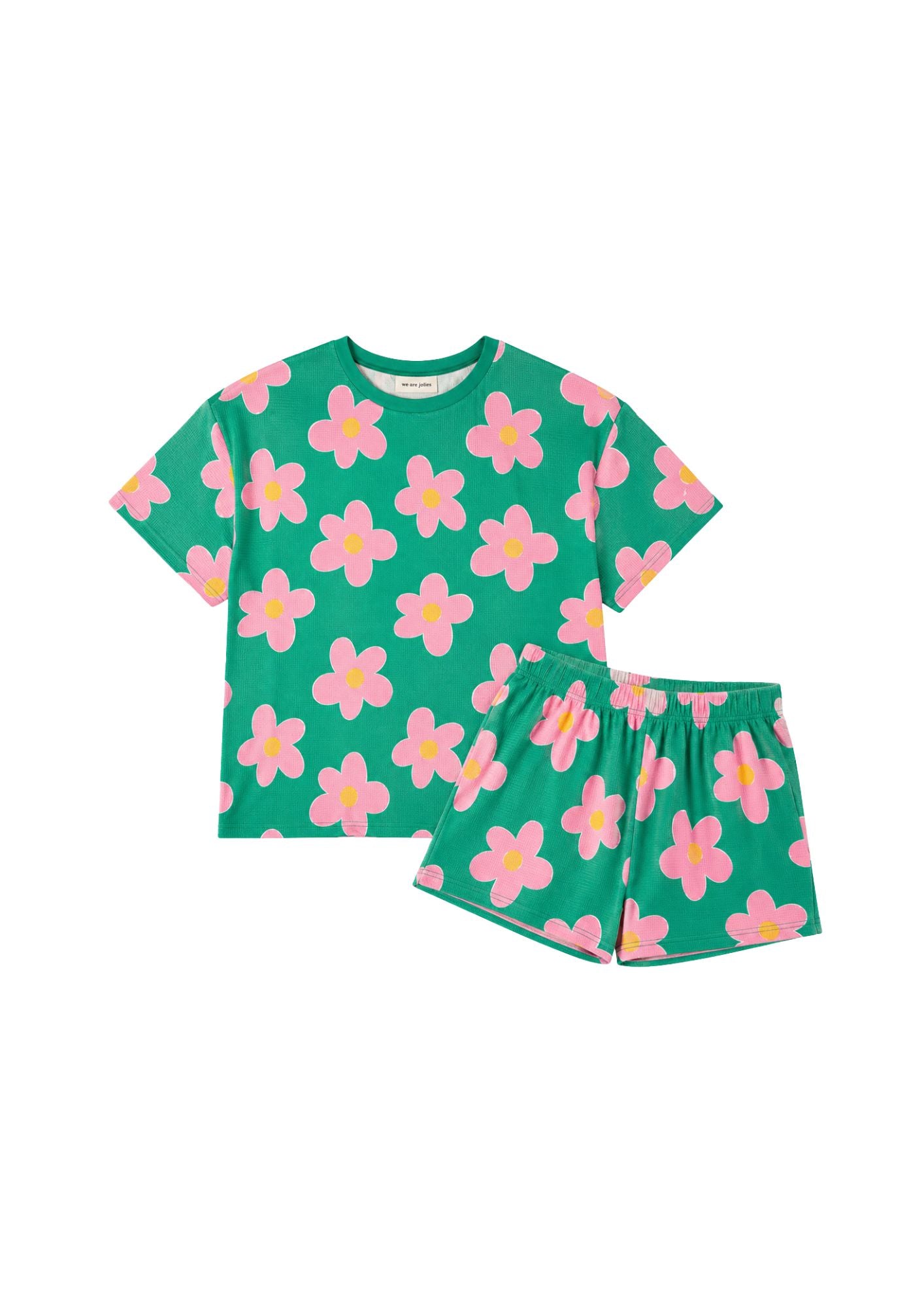 Organic Waffle Cotton Pajamas WAJ x Hindbag - Big Flowers