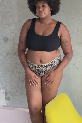 Shorty Tanga Coton BIO - Léopard