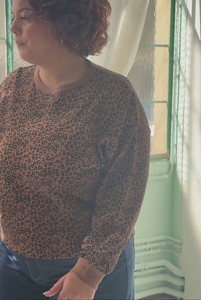 Sweat 100% Coton BIO - Léopard Marron