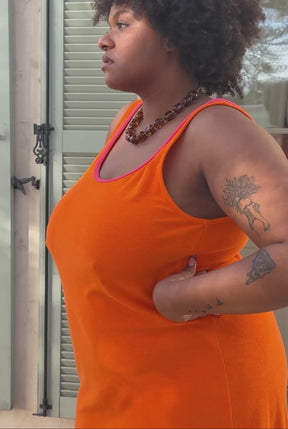 Robe Longue Éponge Coton BIO - Orange