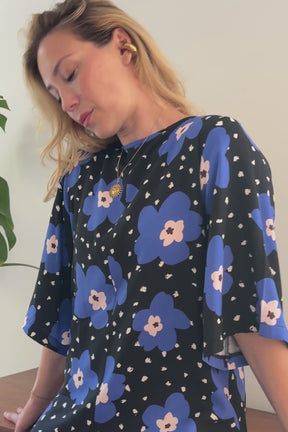 Flared sleeve jumpsuit - Atlas Blue