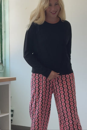 Pyjama Manches Longues Coton BIO - Monique Noir