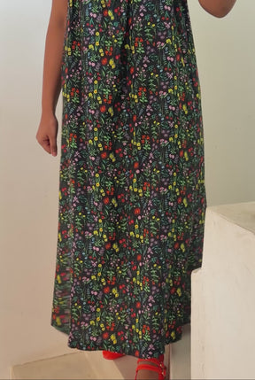 Robe Longue à Bretelles - Pampa Noir