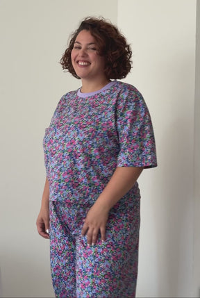 Pyjama Long Coton BIO - Confettis violet