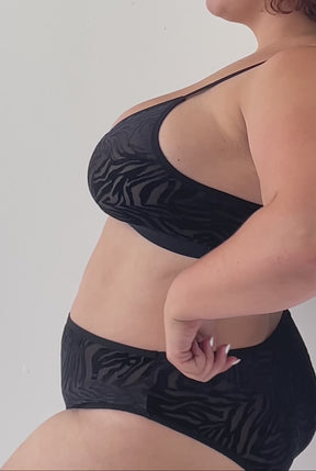 Culotte Taille Haute Tulle - Zèbre Noir