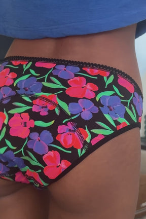 GOTS High-Waisted Period Underwear - Overnight Flow - Black Bambi