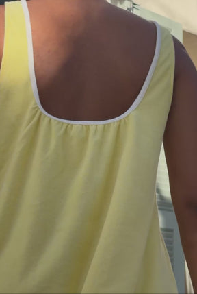 Short Organic Cotton Terry Dress - Yellow