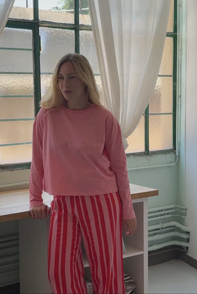 Pyjama Manches Longues Coton BIO - Retro Lines Rouge