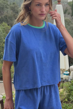 Ensemble Éponge Coton BIO - Bleu Klein et Menthe