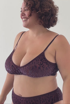 Brassière Tulle - Léopard Prune