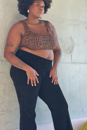 Pantalon Évasé Velours Côtelé - Noir