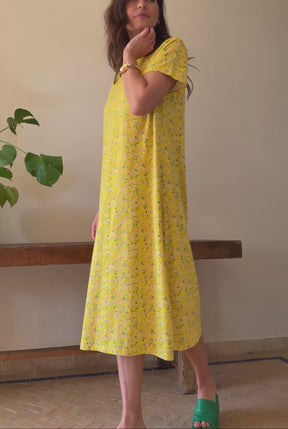 Robe T-shirt Coton BIO - Confettis Jaune