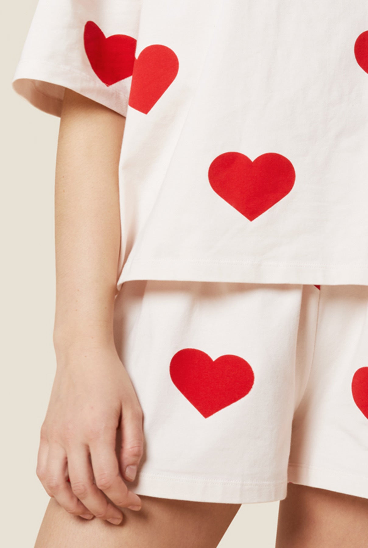 Pyjama cœur femme en coton A09ZE01