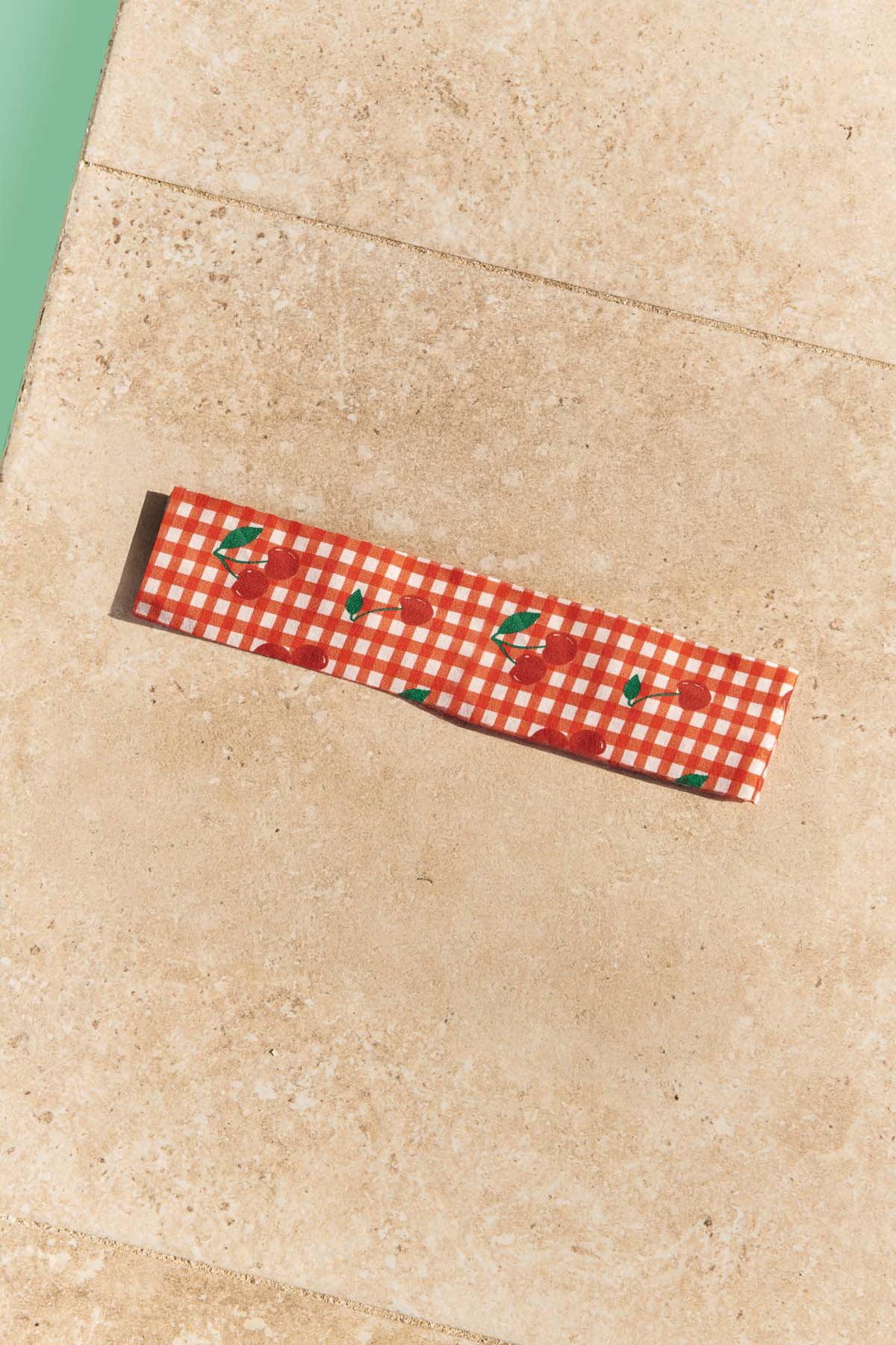 Bandeau Coton BIO - Vichy Cerises Rouge