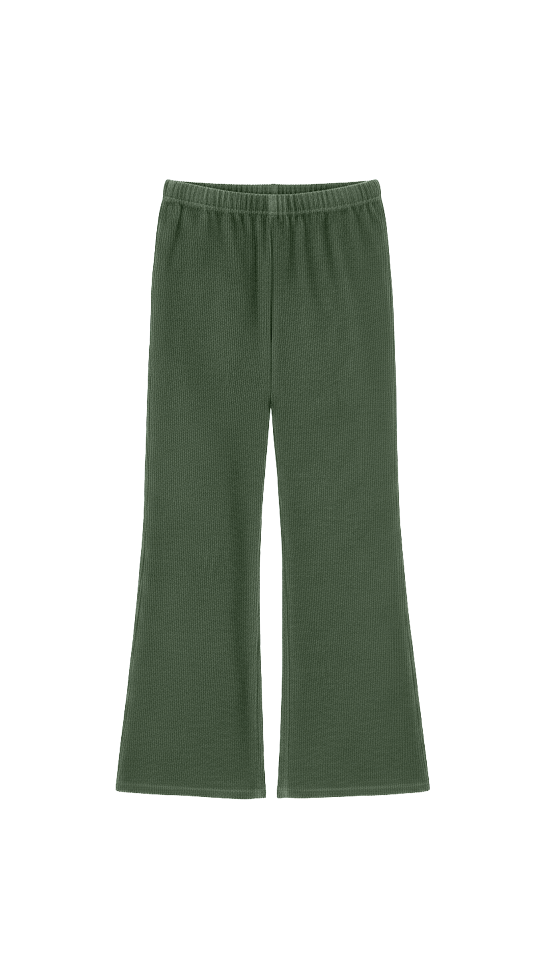 Pantalon Évasé Velours Côtelé - Kaki
