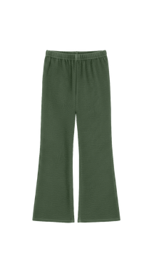 Pantalon Évasé Velours Côtelé - Kaki