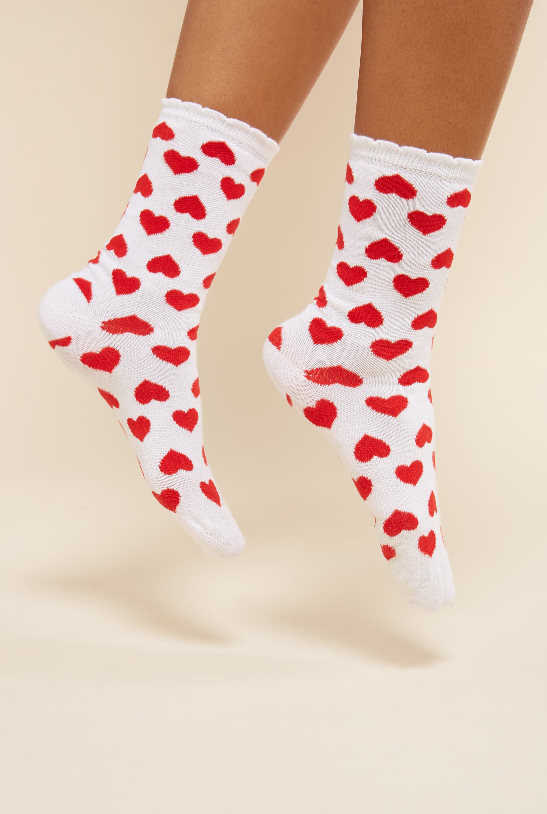 Chaussettes en coton avec lettres rouges pour hommes et femmes