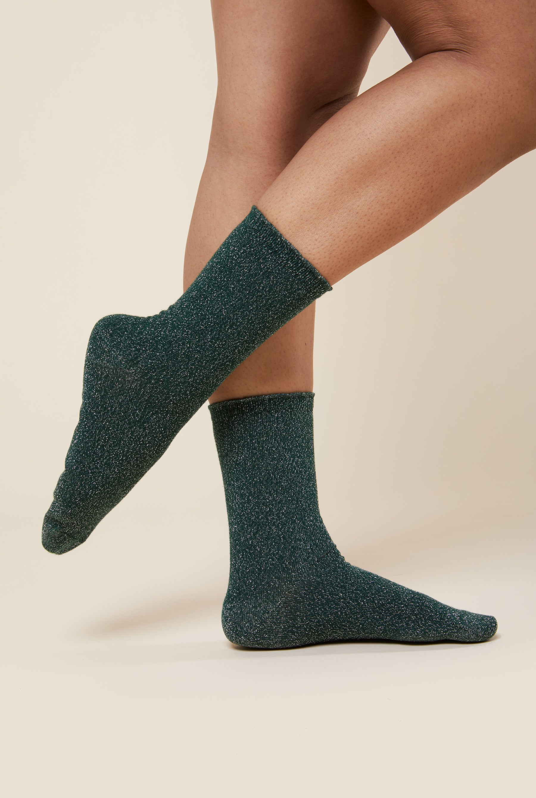 Chaussettes pour Femme en Coton Bio à paillettes en lurex ou unies