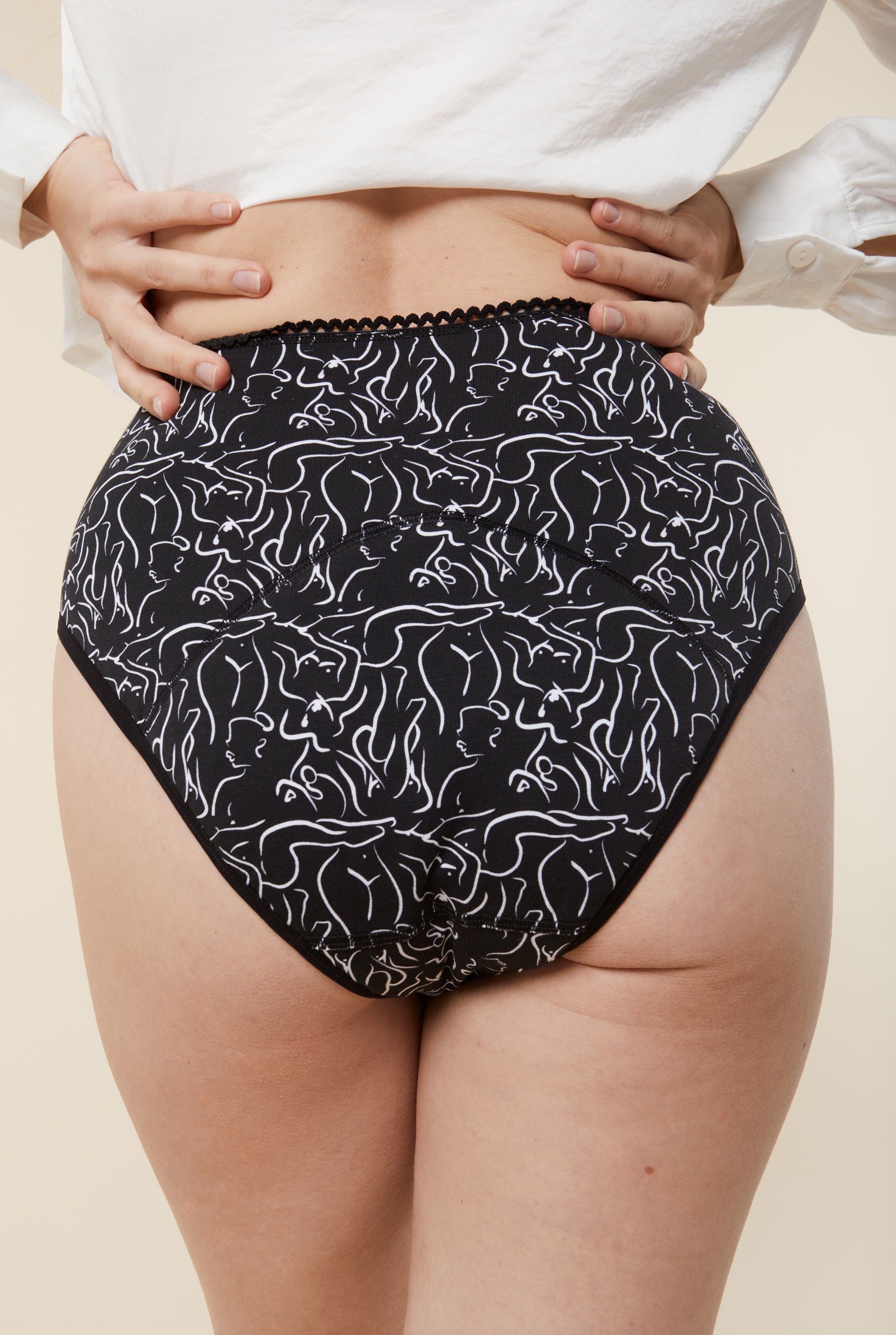 Culotte menstruelle Taille Haute - Flux abondant | Women Black - Culottes menstruelles - We Are Jolies